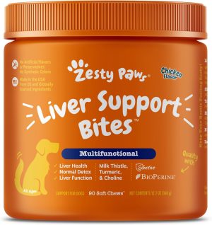 Zesty Paws Liver Support Supplement for Dogs
